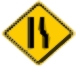 Right narrow lane warning sign