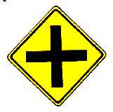 Thai equal intersection ahead warning sign