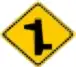 right left T junction warning sign