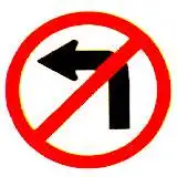 Thai no left turn sign