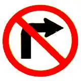 Thai no right turn sign