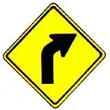Thai right bend warning sign