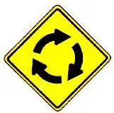 thai roundabout ahead warning sign